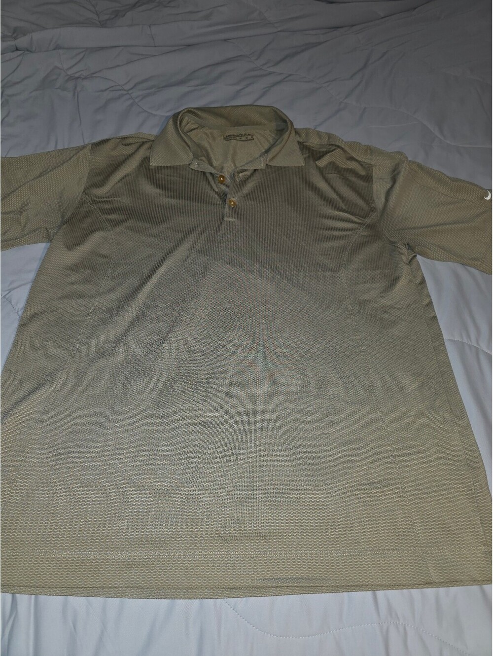 Mens Nike Dri-Fit Golf Polo Gold Textured With White Swoosh Size Medium